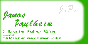 janos paulheim business card